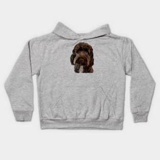 Brown Doodle Dog Kids Hoodie